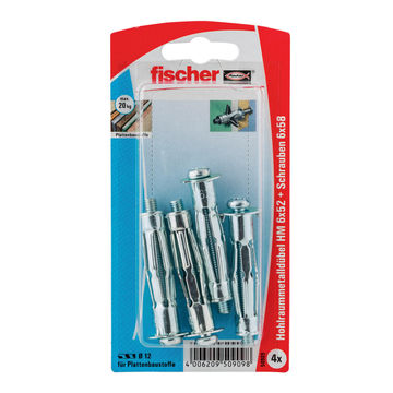 Cavity fixing metric screw HM 5X37 metal FISCHER 4 pack