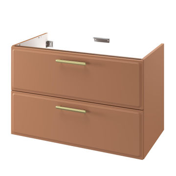Sensea Pearl Wall Hung Bathroom Cabinet Terracotta Excluding Basin W90cmxD47.8cmxH58cm