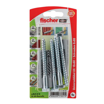 Ux 10X60 Rsk Nylon Plugs + Hex Screws 4P