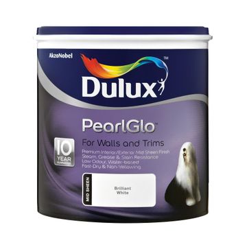 Dulux Pearlglo Waterbased Enamel Paint White Satin 1L