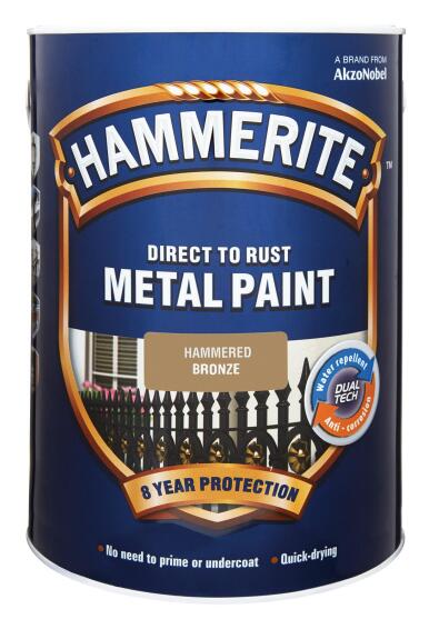 Direct to rust metal paint HAMMERITE hammered Bronze 5L