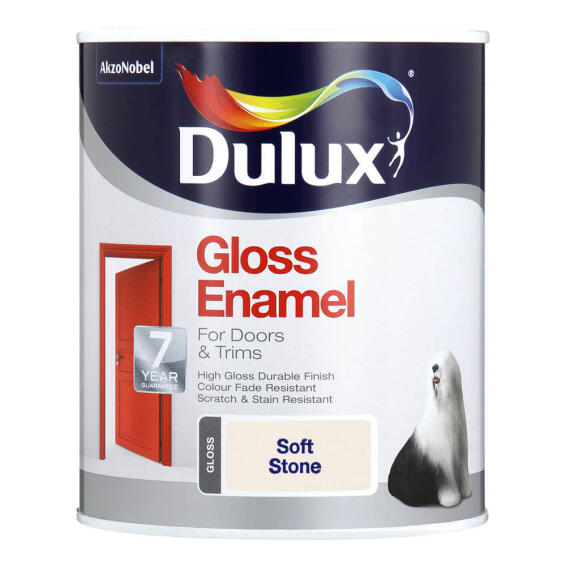 Dulux Gloss Enamel Paint Soft Stone 1L