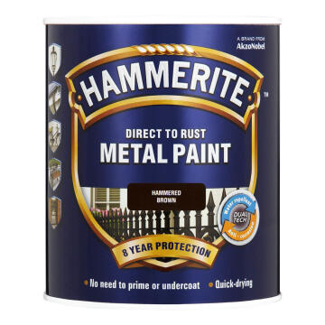 Direct to rust metal paint HAMMERITE hammered Brown 1L