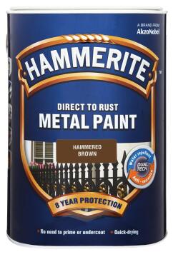 Direct to rust metal paint HAMMERITE hammered Brown 5L
