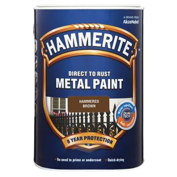 Direct to rust metal paint HAMMERITE hammered Brown 5L