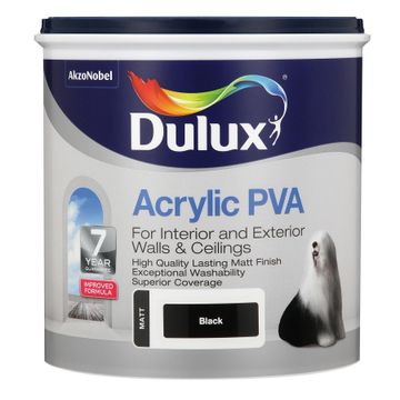 Interior & exterior paint DULUX Acrylic PVA Black matt 1L
