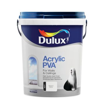 Dulux Acrylic PVA Wall Paint Matt Brilliant White 20L
