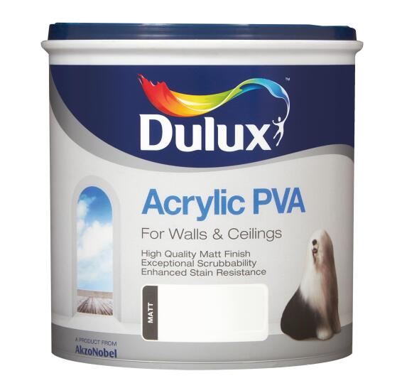 Dulux Acrylic PVA Brilliant White Matt Universal Paint  1L