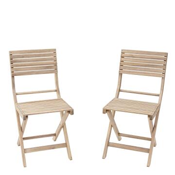 Patio Chair Set Of 2 Dining Chairs Origami Acacia