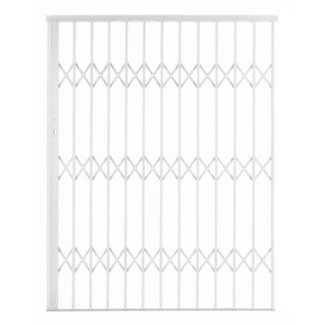 Alu-glide security gate type 15 1500(w)x1950-2150(h) white xpanda