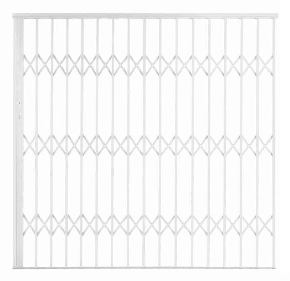 Alu-glide security gate type 22 2200(w)x1950-2150(h) white xpanda