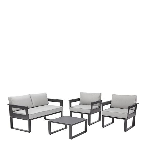 Naterial Odyssea Aluminium & Textile Patio Set Dark Grey