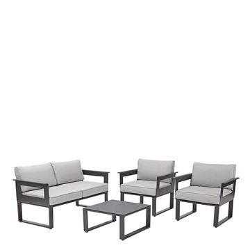Naterial Odyssea Aluminium & Textile Patio Set Dark Grey