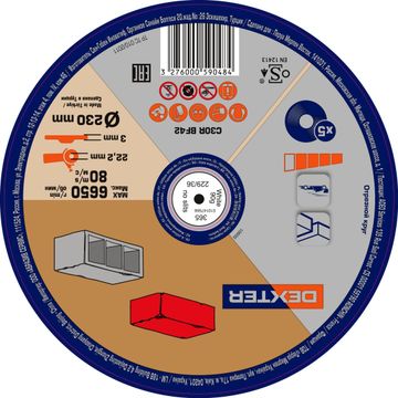Dexter Cutting Disc Stone 230X3X22,2mm 5 Pieces