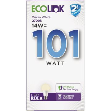 Ecolink led light bulb 14w 1521lm b22 2700k nd af