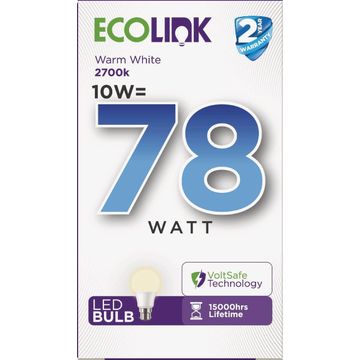 Ecolink led light bulb 10w 1055lm b22 2700k nd af