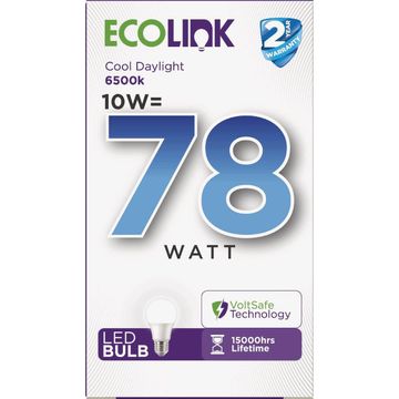 Ecolink led light bulb 10w 1055lm e27 6500k nd af