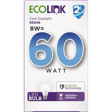 Ecolink led light bulb 8w 806lm b22 6500k nd af