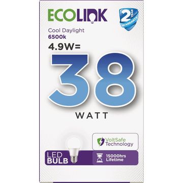 Ecolink led light bulb  4.9w 470lm e27 6500k nd af