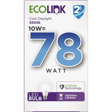 Ecolink led light bulb 10w 1055lm b22 6500k nd af