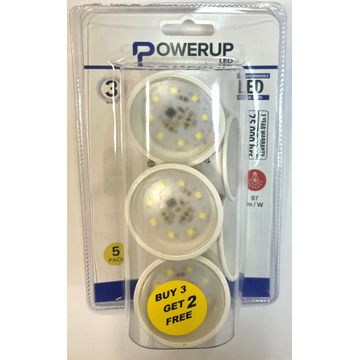 Power up 5 pack value pack gu10 3w cw