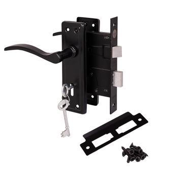 Door handle on plate yale tanaro 3l blk