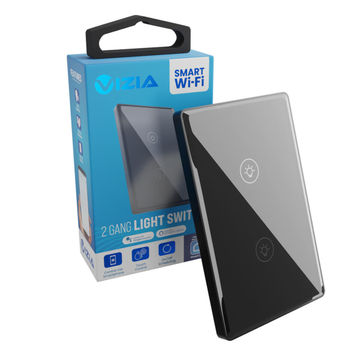 VIZIA Smart WiFi Light Switch - 2 Gang (Google Home & Amazon Alexa) - Black 