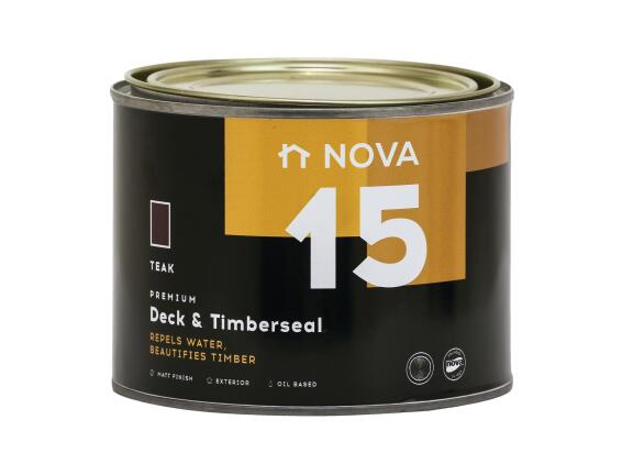 Exterior Wood Sealer NOVA 15 Deck & Timberseal teak 1 litre