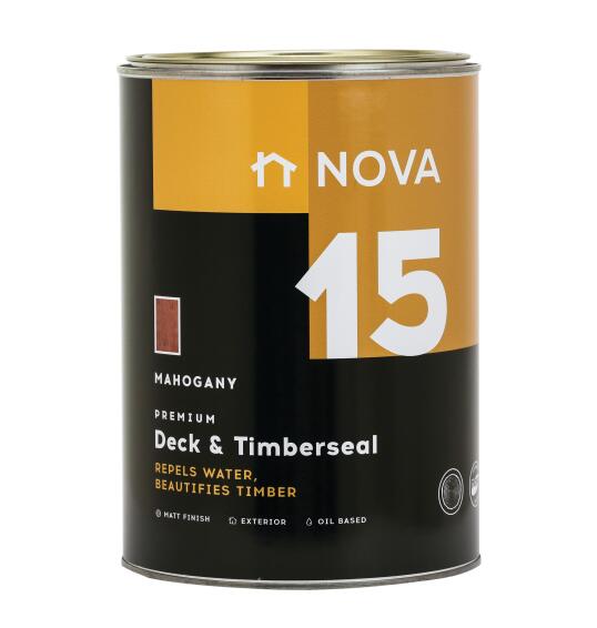 Exterior Wood Sealer NOVA 15 Deck & Timberseal mahogany 5 litres