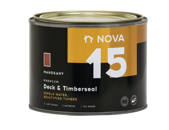 Exterior Wood Sealer NOVA 15 Deck & Timberseal mahogany 1 litre
