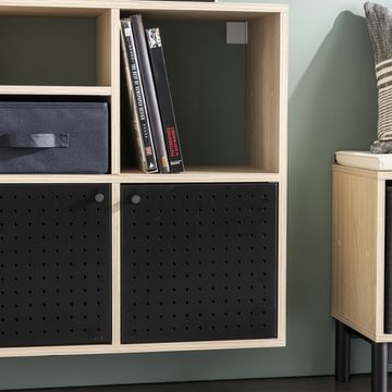 Spaceo Kub Metal  Cabinet Storage Door Black H32.2xL32.2cm