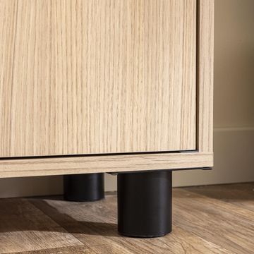 Spaceo Cylindric Storage Cabinet Feet Black 2pcs  W11.6xH7.5xD8cm