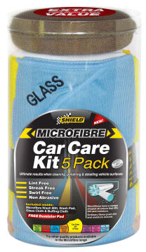 Microfibre car care kit SHIELD 5 pack