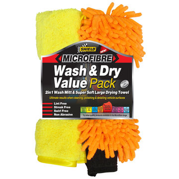 Microfibre wash n dry SHIELD value pack