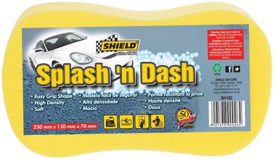 Splash 'n dash auto sponge SHIELD 230mm x 130mm x 70mm