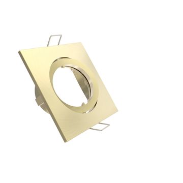 Inspire bama recessed ring gu10 aluminium adjustable matt brass square 8.8cm