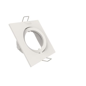 Inspire bama recessed ring gu10 aluminium adjustable white square 8.8cm