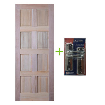 8 Panel Solid + 3 Free Lever Mortice Chrome Lockset