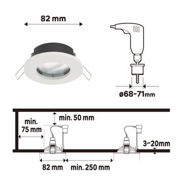 Inspire lecco recessed ring gu10 aluminium fixed white round 8.2cm ip65