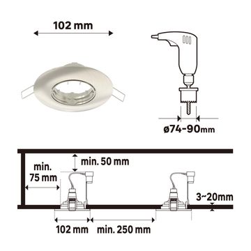 Inspire davia recessed ring gu10 aluminium adjustable satin nickel round 10.2cm