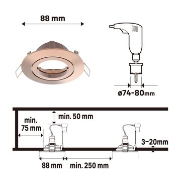 Inspire bama recessed ring gu10 aluminium adjustable copper round 8.8cm