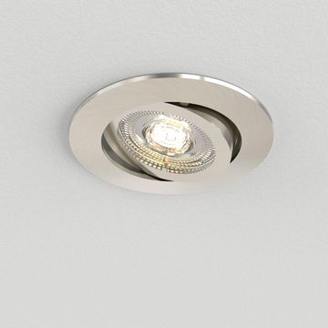 Inspire bama recessed ring gu10 aluminium adjustable satin nickel round 8.8cm