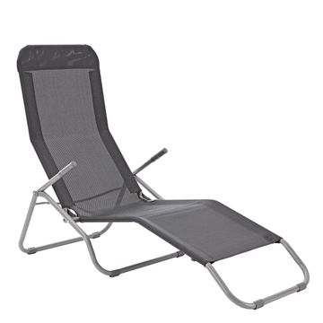 Sun Lounger 1Px Veia Origami 60%textilene 40%steel 60% H 104cmxL137cmxW61cm 2 Seating Positions Dark Grey