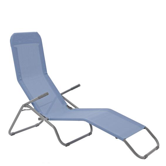 Sun Lounger 1Px Veia Origami 60%textilene 40%steel 60% H 104cmxL137cmxW61cm 2 Seating Positions Blue Ibiza