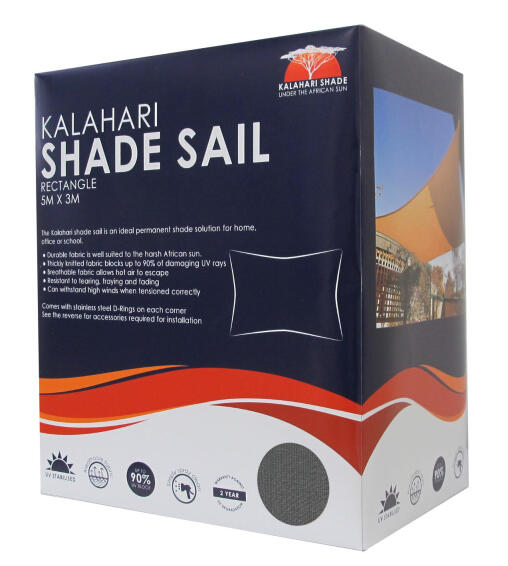 Shade KALAHARI 5 m X 3 m Rectangular Charcoal