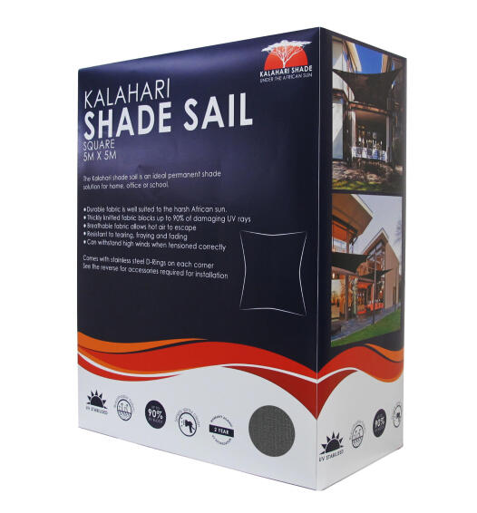 Shade Sail KALAHARI 5 m X 5 m Square Charcoal