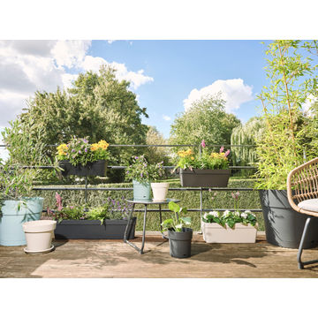 GEOLIA PLAST PLANTER W/SAUCER 50CM FORES