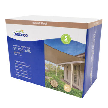 Shade Sail COOLAROO 5.4 m Square Beech