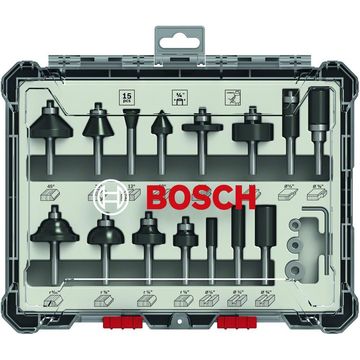 Router Bits BOSCH 1/4 15 Pieces