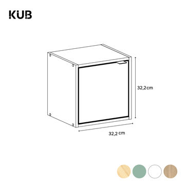 Spaceo kub singular cabinet storage door h32.2xl32.2cm sage green